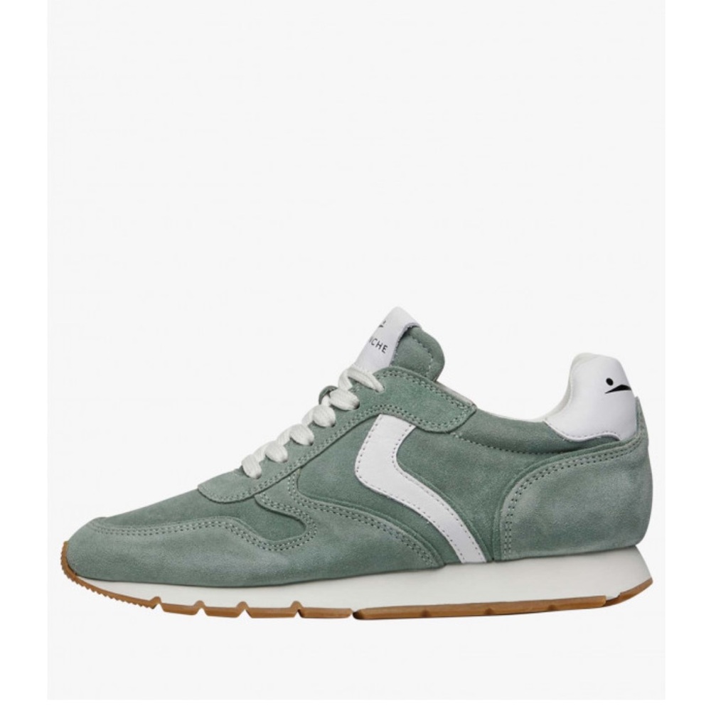 NWT VOILE BLANCHE JULIA Leather And Suede Sneakers in Sage - Picture 2 of 15